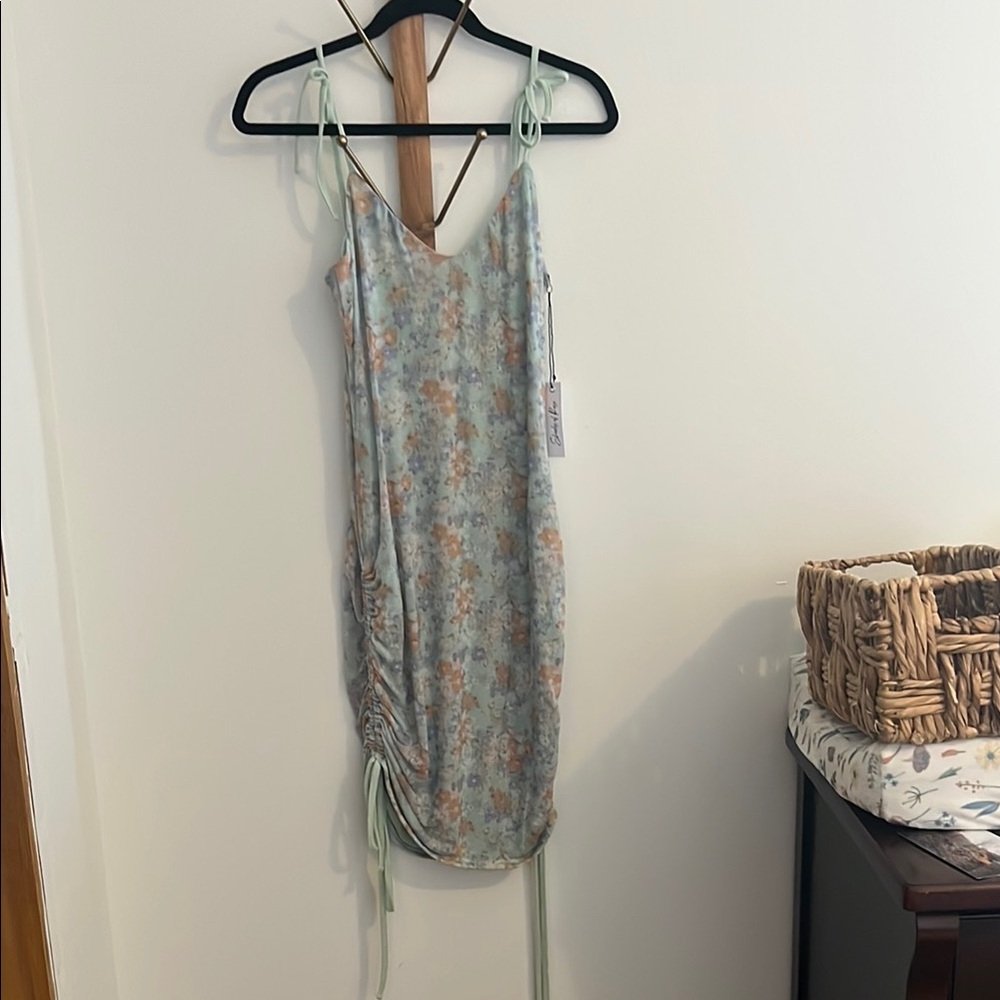 Floral Sleeveless Dress with Side Ties
